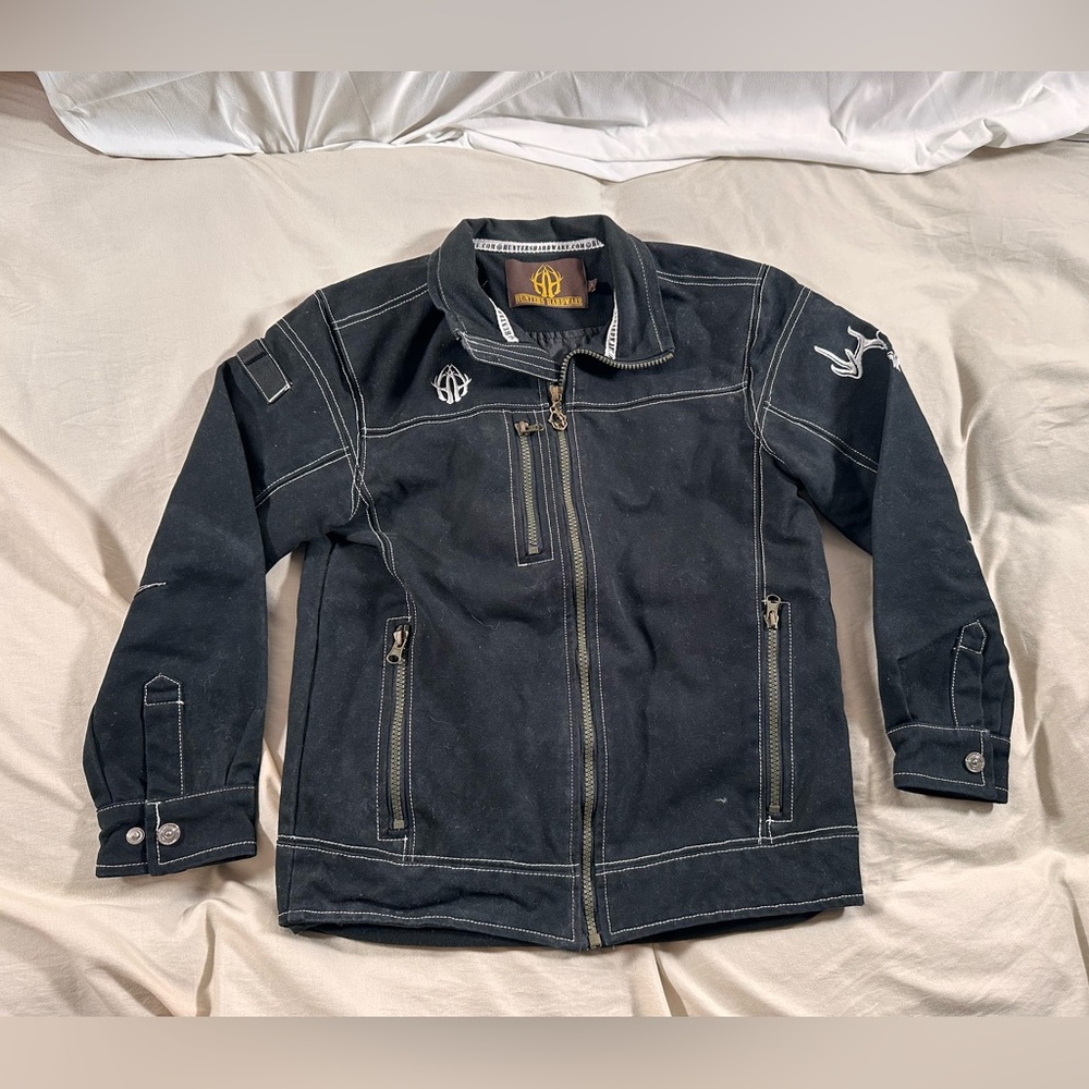 Cowboy Hardware Canvas Jacket Youth Large Black FullZip Workwear HuntersGorpcore